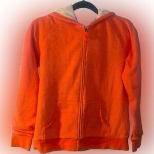L.L. Bean Coral Sherpa Lined Zip Hoodie Cozy Fleece Jacket Hood Pockets